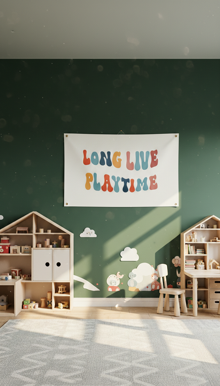 Long live playtime 100% cotton thick canvas banner