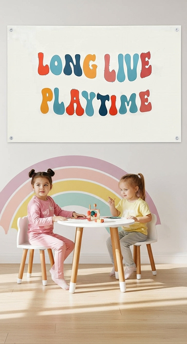 Long live playtime 100% cotton thick canvas banner