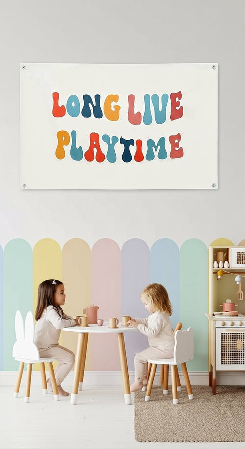 Long live playtime 100% cotton thick canvas banner