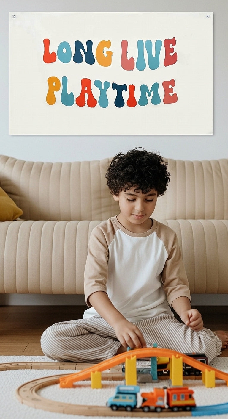 Long live playtime 100% cotton thick canvas banner